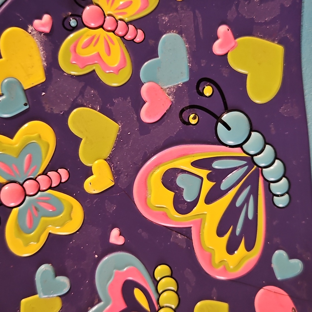 Crocs Blue Green Pink Purple Butterfly Hearts Mini Backpack Bag - Picture 5 of 5
